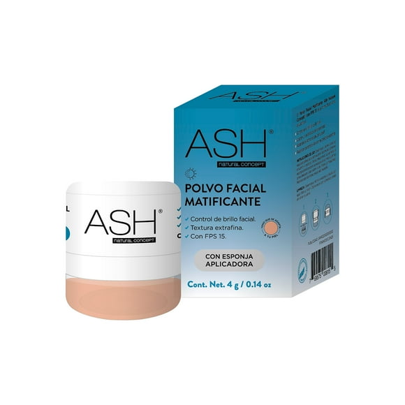 ASH NATURAL POLVO FACIAL MATIFICANTE FPS 15_4 GRS.
