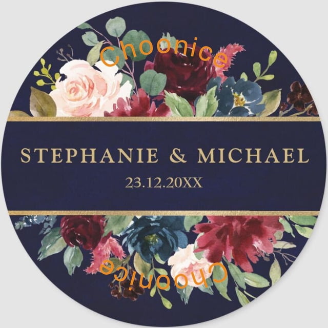 Pegatinas de agradecimiento de boda, etiquetas de boda personalizadas, pegatinas florales, etiquetas de boda personalizadas