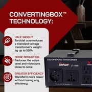 LiteFuze LT-1500 1500 Watt Voltage Converter Transformer - Step Up/Down - 110V/220V - Circuit Breaker Protection