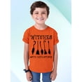 thumbnail image 3 of Witches Gotta Have Options Halloween Broom Youth T-shirt, XL, Orange, 3 of 6