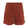 thumbnail image 5 of MIXUE Shorts For Women Summer Solid Color Elastic Waist Fashion Linen Loose Pockets Casual Plus Size Womens Shorts Streetwear,Green,S, 5 of 5