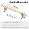 thumbnail image 2 of CILEYTION 10 Pack Brushed Brass Cabinet Pulls, 3-3/4 Inch Hole Centers Gold Dresser Handles, Solid Gold Handles for Cabinets, Brass Drawer Pulls and Gold Dresser Handles, 2 of 9