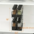 thumbnail image 3 of Heavy-duty Double-layer Sliding Spice Rack Organizer with Labels - Adjustable Metal Kitchen Cabinet Storage Rack, Space-saving Sliding Mechanism, Jars Not Included - Perfect for Pantry and Kitchen, 3 of 5