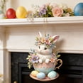 thumbnail image 6 of POLISE Spaces Bunny in Teacup with Flowers 2D Acrylic Easter Ornament for Tree, Wall or Shelf, Pastel Egg & Floral Design, Spring Home Decor & Gift for Collectors, 6 of 6