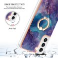 thumbnail image 5 of SaniMore for Samsung Galaxy S24 Plus Case, Marble Pattern 3 in 1 Heavy Duty Shockproof Full Body Hard PC+IMD Bumper Drop Protective Women Girls Cover Rotating Ring Bracket Stand, Purple, 5 of 10