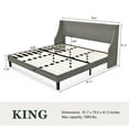 thumbnail image 6 of Amolife King Size Modern Platform Upholstered Bed Frame with Deluxe Wingback, Light Grey, 6 of 7