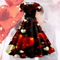 thumbnail image 2 of Women's Dresses Ladies Stylish Short Sleeve Dress with Romantic Valentine Print Comfortable Casual Day Outfits Holiday Dresses for Women Beige S, 2 of 3