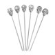 thumbnail image 1 of 30pcs Stainless Steel Skull Cocktail Picks for Drinks Reusable Toothpicks Fruit Sticks, 1 of 5