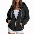 thumbnail image 2 of Towmus Drawstring Zip Up Hoodies for Women Fall Cute Jacket Oversized Casual Long Sleeve Sweatshirts Fall Spring Track Jackets with Pockets, 2 of 5