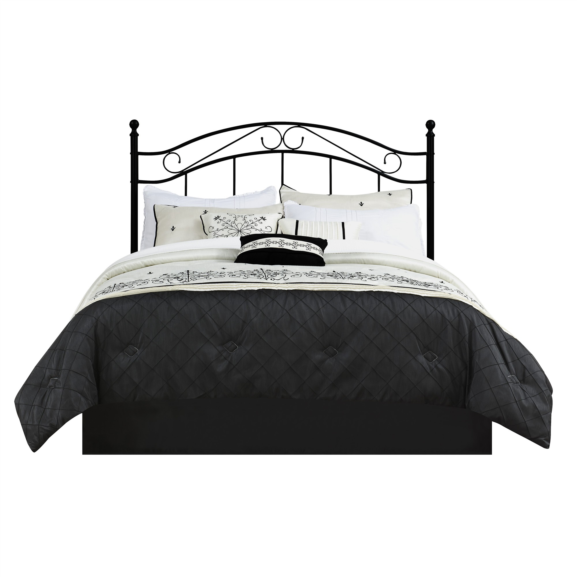Mainstays Full/Queen Metal Headboard with Delicate Detailing, Black - image 3 of 8