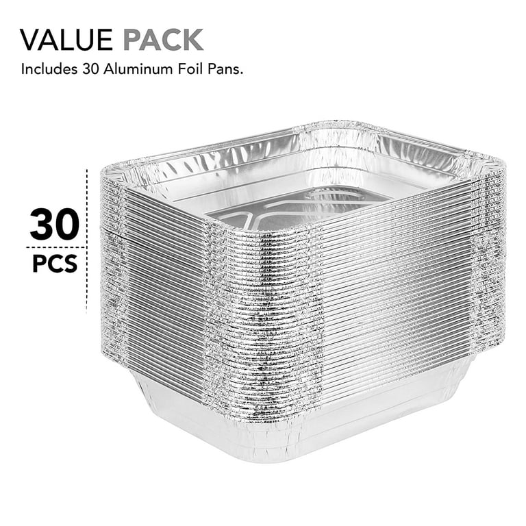 Stock Your Home 9x9 Aluminum Foil Pans - 8.75 L Rim (30 Pack