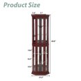 thumbnail image 5 of MDQMD Corner Cabinet with Vintage Handle for Living Room,Glass Door Wood Corner Cabinet,Curio Display Cabinet with Adjustable Shelves,Cherry, 5 of 9