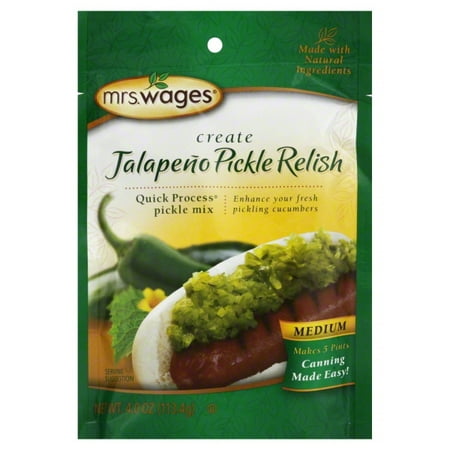 Mrs. Wages® Create Jalapeño Pickle Relish Quick Process® Pickle Mix 4.0 oz.