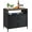 Black+Brown, variant on Outdoor Storage Cabinet with 2 Doors & Adjustable Shelf, Weatherproof Rattan Patio Organizer for Poolside, Backyard, Garden | All-Weather Resin Wicker & Powder-Coated Steel, Black + Brown