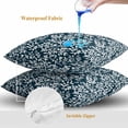 thumbnail image 4 of Throw Pillow Covers 24x24 Inch Set of 2, Navy Blue Spring Floral Waterproof Outdoor Pillow Covers, Farmhouse Flowers Elegant Pastoral Decorative Cushion Pillowcases for Couch, Sofa, Bed, Patio, 4 of 9