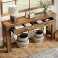 thumbnail image 5 of 63" Farmhouse Console Table with 2 Drawers for Hallway, Living Room, Brown, 5 of 6
