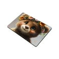 thumbnail image 3 of ZFLMY Teddy Bear Flower Crown Furry Art Bath Mat Quick Drying 24x16in, 3 of 5