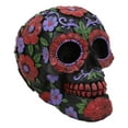 thumbnail image 3 of Ebros Black Day of The Dead Floral Blooms Sugar Skull Figurine DOD Skulls 6" L, 3 of 6