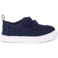 thumbnail image 2 of Toms Cordones Infant's Canvas Slip On Trainers With Double Strap In Blue Size 6, 2 of 6