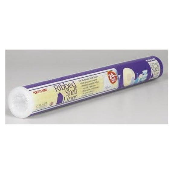 Ribbed Shelf Liner 24" W X 10ft. L Non Adhesive Clear (Set of 4)
