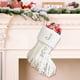 thumbnail image 4 of Adornos navideños Medias navideñas personalizadas con letras 22 cm Medias navideñas bordadas de Papá Noel Calcetín navideño a rayas Adornos colgantes para chimenea Árbol de Navidad Calcetín con letras, 4 of 5