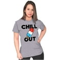thumbnail image 3 of Retro Chill Out Food Pun Popsicle Womens Slim Fit Graphic Tee Brisco Brands S, 3 of 5