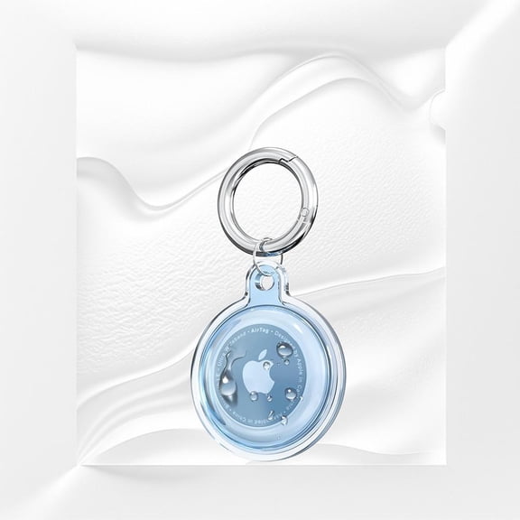 Durable Waterproof AirTag Case with Secure Keychain Scratch Resistant Design for Travel Pets Blue