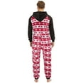 thumbnail image 5 of Men's Long Sleeve Flannel Christmas Printed Jumpsuit Zipper Hood Pyjamas Nightwear, 5 of 9