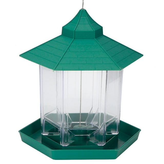 Waterproof Hanging Plastic Transparent Bird Feeder Feeding Tools for Outdoor Garden Yard