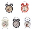 thumbnail image 2 of Reloj despertador de metal de doble campana vintage, esfera estereoscópica que no hace tictac, funciona con pilas, decoración del hogar Advancent JJ20429-01, 2 of 6