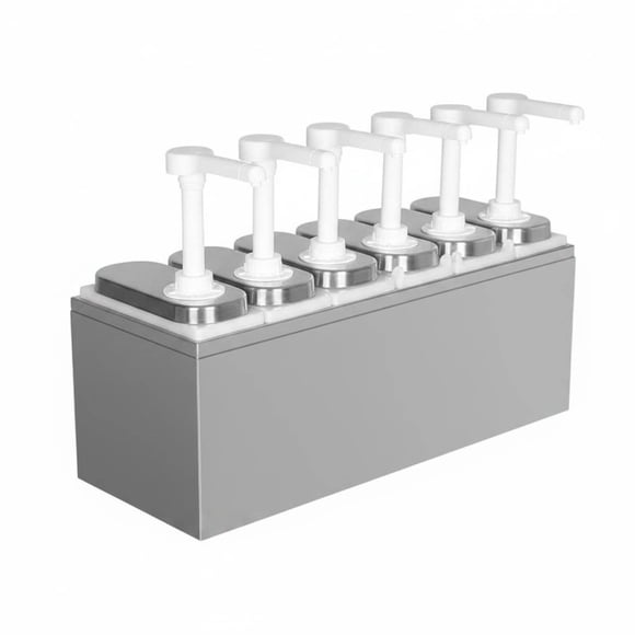 predolo 2 Pieces Milk Tea Syrup Pump Reusable Plastic Syrup Pump Easy to Squeeze Sauce Dispenser Bottle for Shop Personnel, Baristas, Cafe, Restaurant, 1L, Six Head