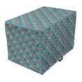 thumbnail image 1 of Blue Dog Crate Cover, Couple Valentines Theme Romantic Love Themed Polka Dots Like Hearts, Easy to Use Pet Kennel Cover for Medium Large Dogs, 35" x 23" x 27", Blue Brown and Vermilion, by Ambesonne, 1 of 6