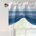 thumbnail image 4 of Haze Blue White Ombre Tie Up Valance Curtains for Windows, Kitchen Curtains Window Treatments, Vintage Gradient Striped Aesthetics Short Window Shades Valances for Bedroom Bathroom Cafe 42"x12", 4 of 8