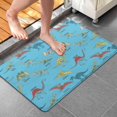 thumbnail image 4 of LightBlue Cartoon Dinosaurs Skeletons Pattern Bathroom Rugs Mat,Non Slip Microfiber Bathroom Rug,Rubber Backing,Soft Bathroom Mats for Bathroom Floor,Tub and Shower,20x32in(50x80cm), 4 of 5