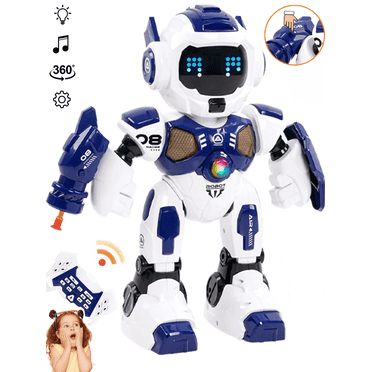 Lvelia Robot Toy for Kids,Programmable Remote Control Intelligent Walking Dancing Rechargeable Robot Toy for Age 3-14 Year Old Boys Girls Birthday Gift Present,Blue
