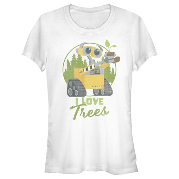 Junior's Wall-E I Love Trees Graphic Tee White Small