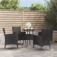 thumbnail image 1 of vidaXL 5 Piece Garden Bistro Set with Cushions Black Poly Rattan, 1 of 5
