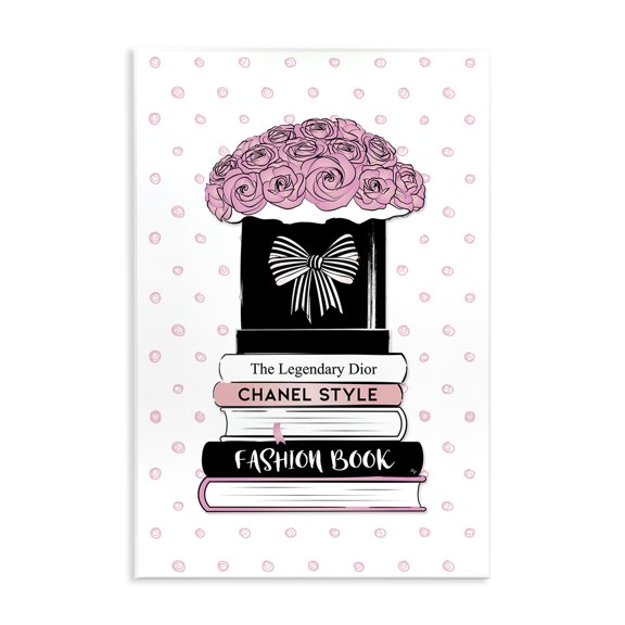 Stupell Industries Shabby Chic Polka Dot Fashion Bookstack Wall Plaque Art, 13 x 19, by Martina Pavlova