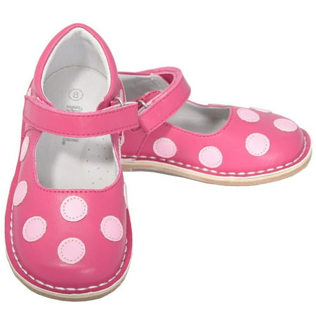 Fuchsia Pink Dot Mary Jane Dress Shoe Baby Toddler Girl 4-10