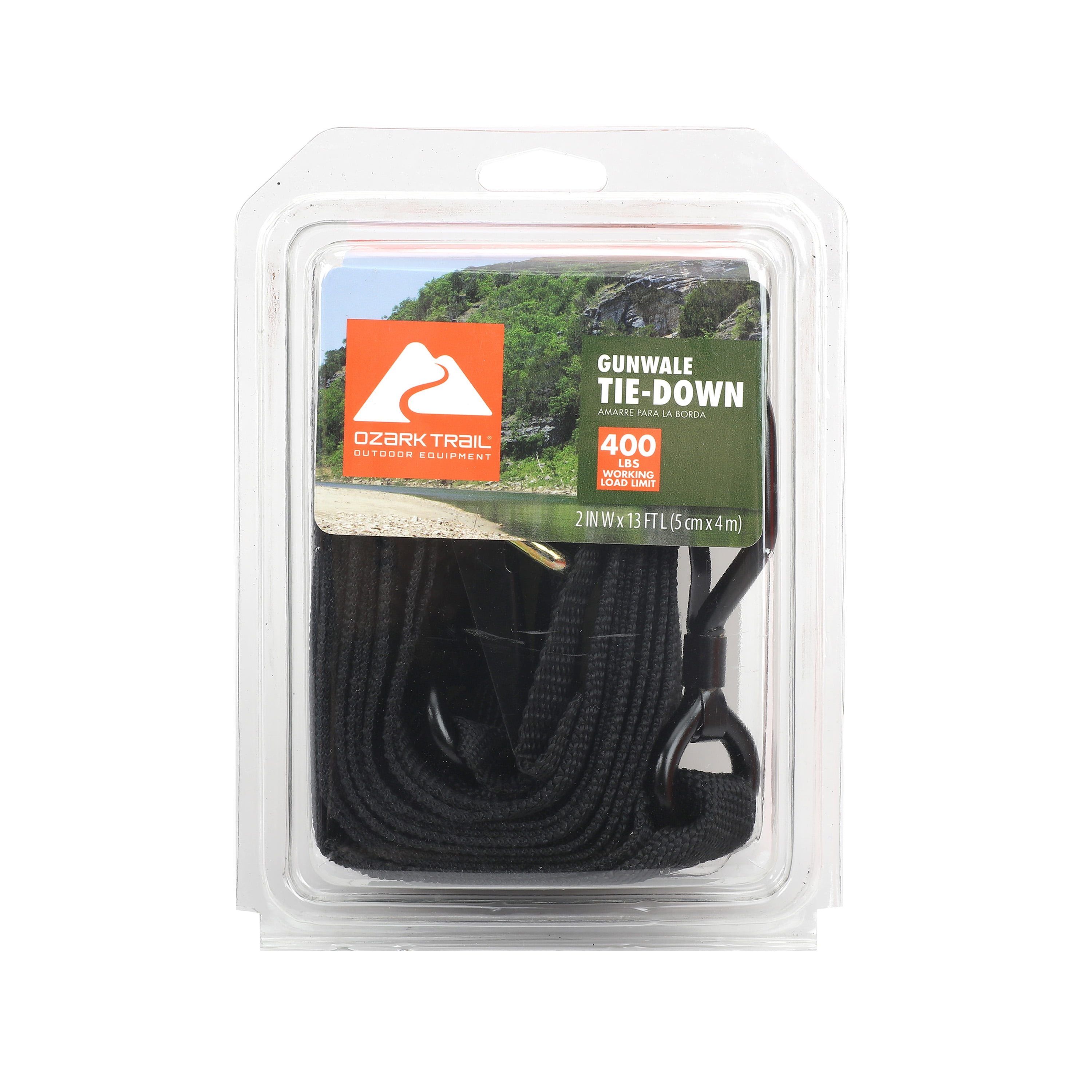 (2 pack) Ozark Trail Gunwale Tie-Down Strap, Corrosion-Resistant, 400 lb Working Load, BT6198
