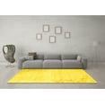 thumbnail image 3 of Ahgly Company Machine Washable Indoor Round Abstract Yellow Contemporary Area Rugs, 5' Round, 3 of 4