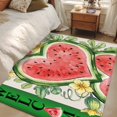 thumbnail image 4 of Welcome Summer Watermelon Area Rugs 3'x5', Washable Small Throw Rugs for Living Room Bedroom, Love Heart Fruits Flowers Leaves Indoor Outdoor Rug Non-Slip Low Pile Carpet Runner Reversible Floor Mats, 4 of 8