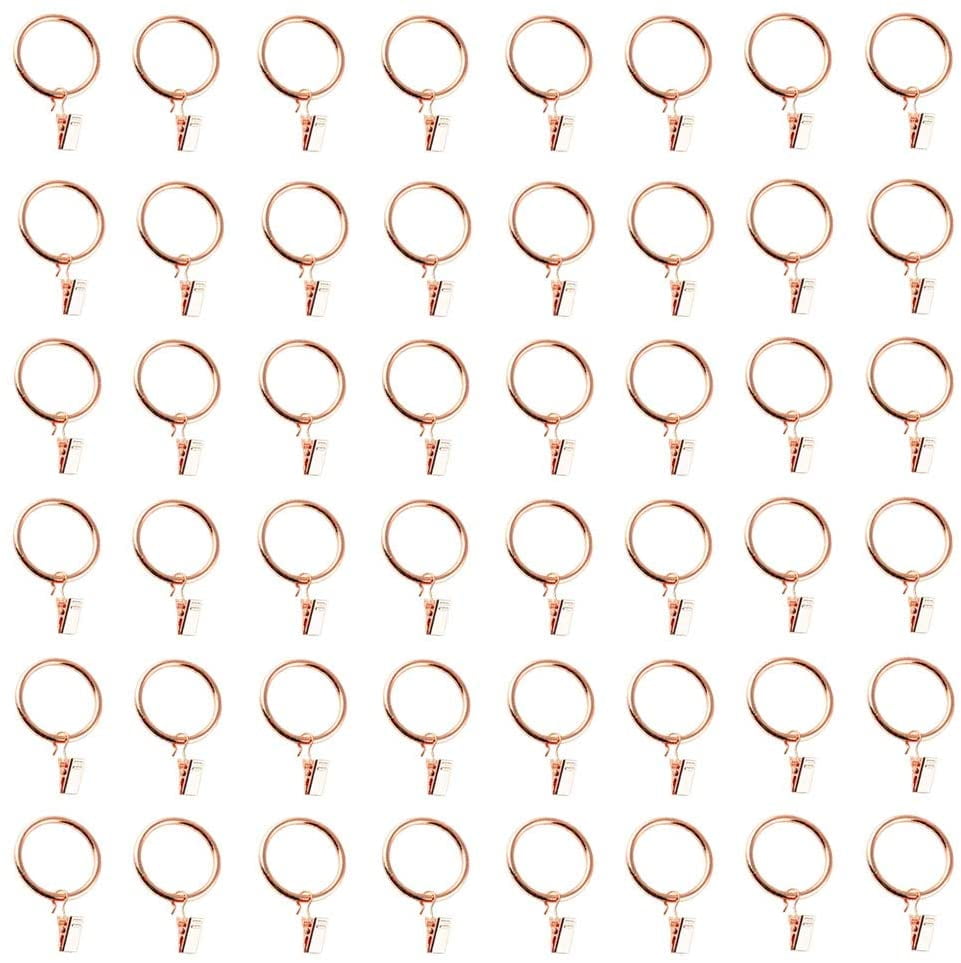 40PC Curtain Rod Clips Metal Hanging Rings Hooks Photos Home Window Shower Clamp 