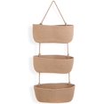 thumbnail image 1 of JOYWEI3-Tier Woven Hanging Basket, Hanging Kitchen Baskets, Fruit and Vegetable Storage Organizer, Magazine Racks, Decorative Wall Hanging Basket, Brown, 1 of 7