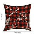 thumbnail image 3 of Luoshdecor Christmas Pillow Cover，Vintage Red White Plush Xmas Theme Decorative Throw Pillow Cases for Home and Living Room Winter Bed Decor 18x18 in, 3 of 6