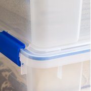 IRIS USA 44 Quart Weatherpro Plastic Storage Bins, Clear, 4 Counts Pack
