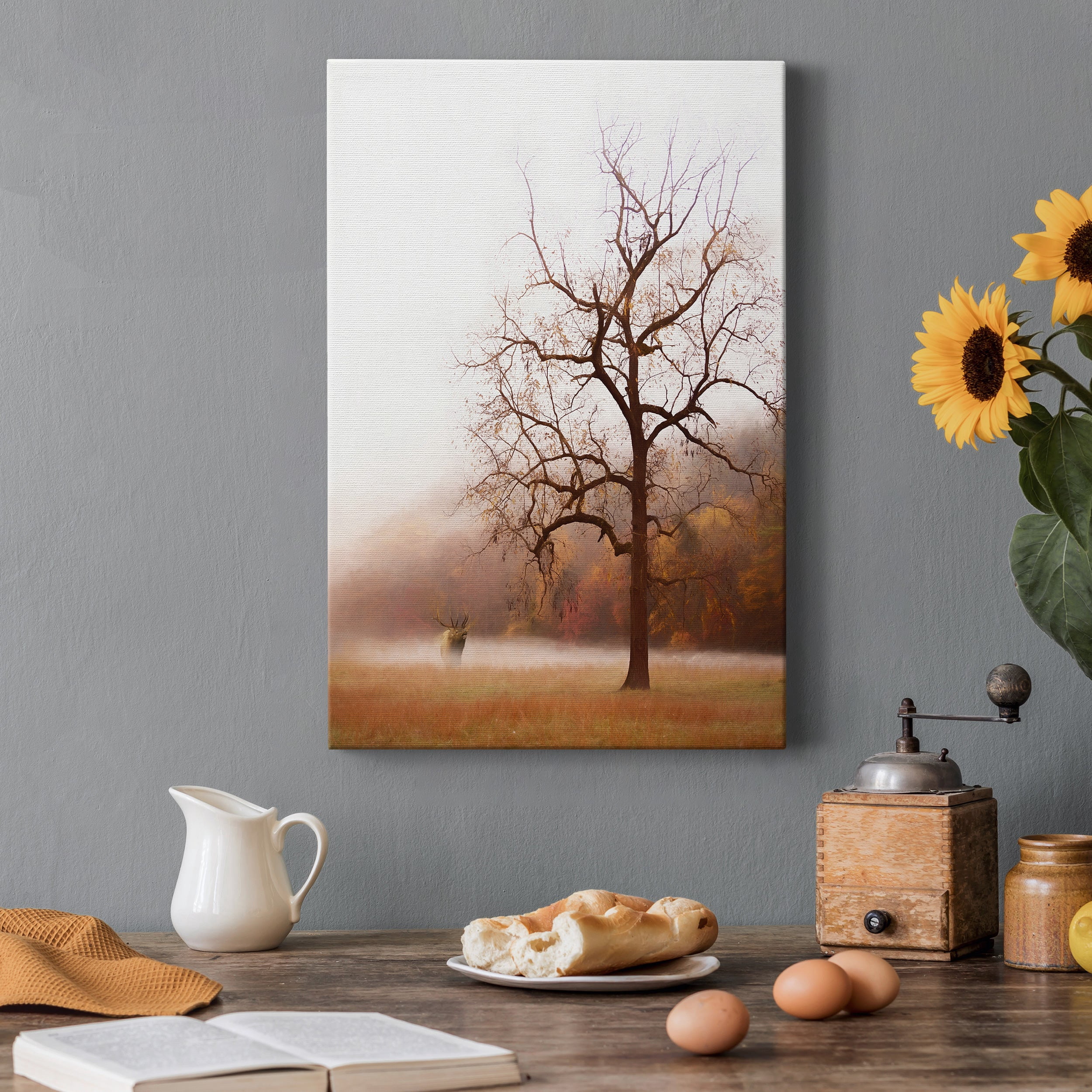Photography Study Elk in the Mist Premium Gallery Wrapped Canvas - Ready to Hang