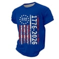 thumbnail image 3 of CUSTG Men T-Shirts O-Neck Patriotic Knit T Shirt Graphic O-Neck Short Sleeve Casual Tee Independence Day Anniversary Celebration Celebrate America's 250th Anniversary Soft 1776-2026 4th Of July Tops, 3 of 3
