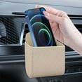 thumbnail image 6 of Car Air Vent Storage Box, Leather Mesh Organizer Hanging Box for Phone, Keys, Change, Cards, Universal Fit for Car Conditioning Vent, Easy Installation, Vehicle Interior Accessory, Multifunctional, 6 of 8
