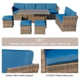 thumbnail image 4 of Eclife 7 Pieces Wicker Rattan 9 Person Sofa Seating Group with Cushions Outdoor Sectional Couch Conversation Set with 3 Loveseat Ottoman and Dinning Table, 4 of 8
